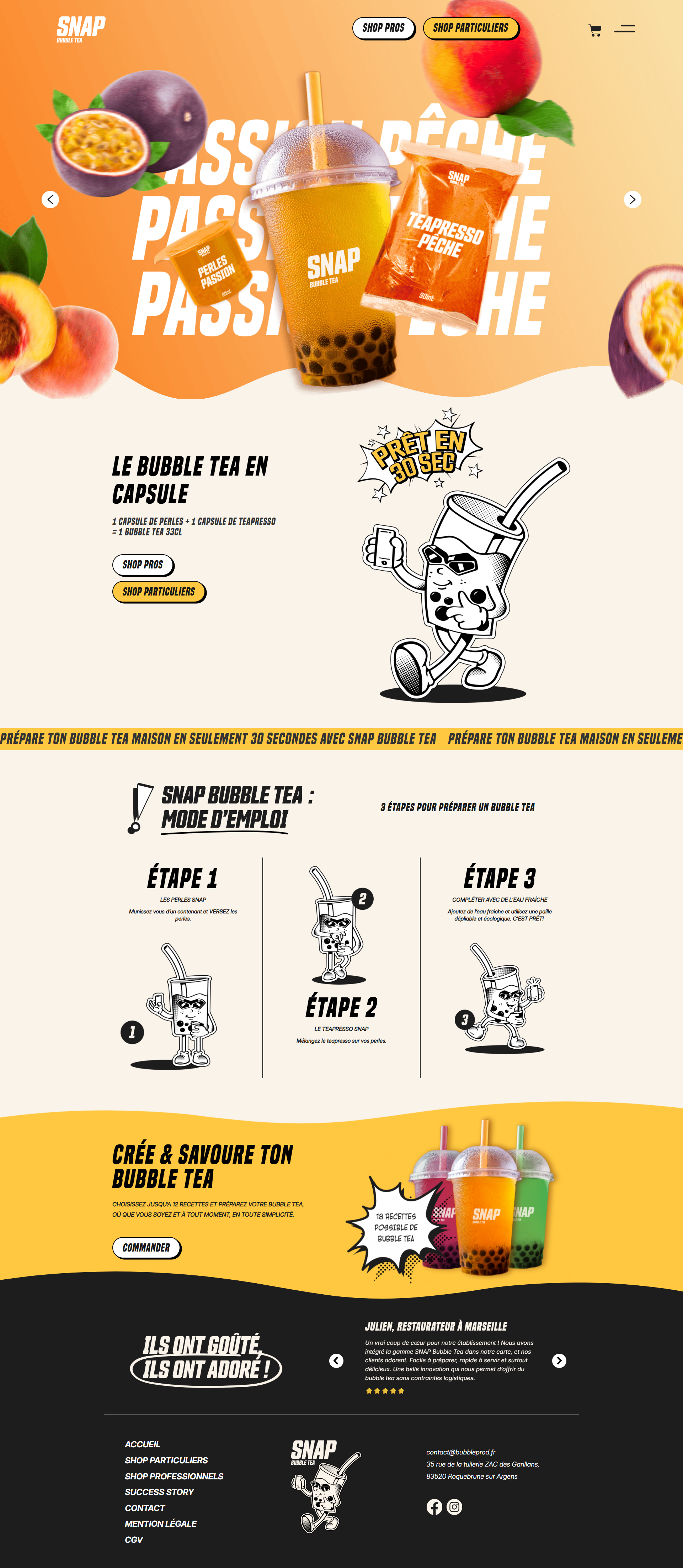 Page d'accueil complète
